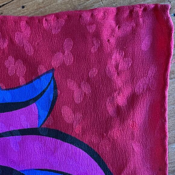 YSL Maximalist Vintage Large Square Silk Scarf with Bird in Flight - Minor Flaws - Picture 10 of 12